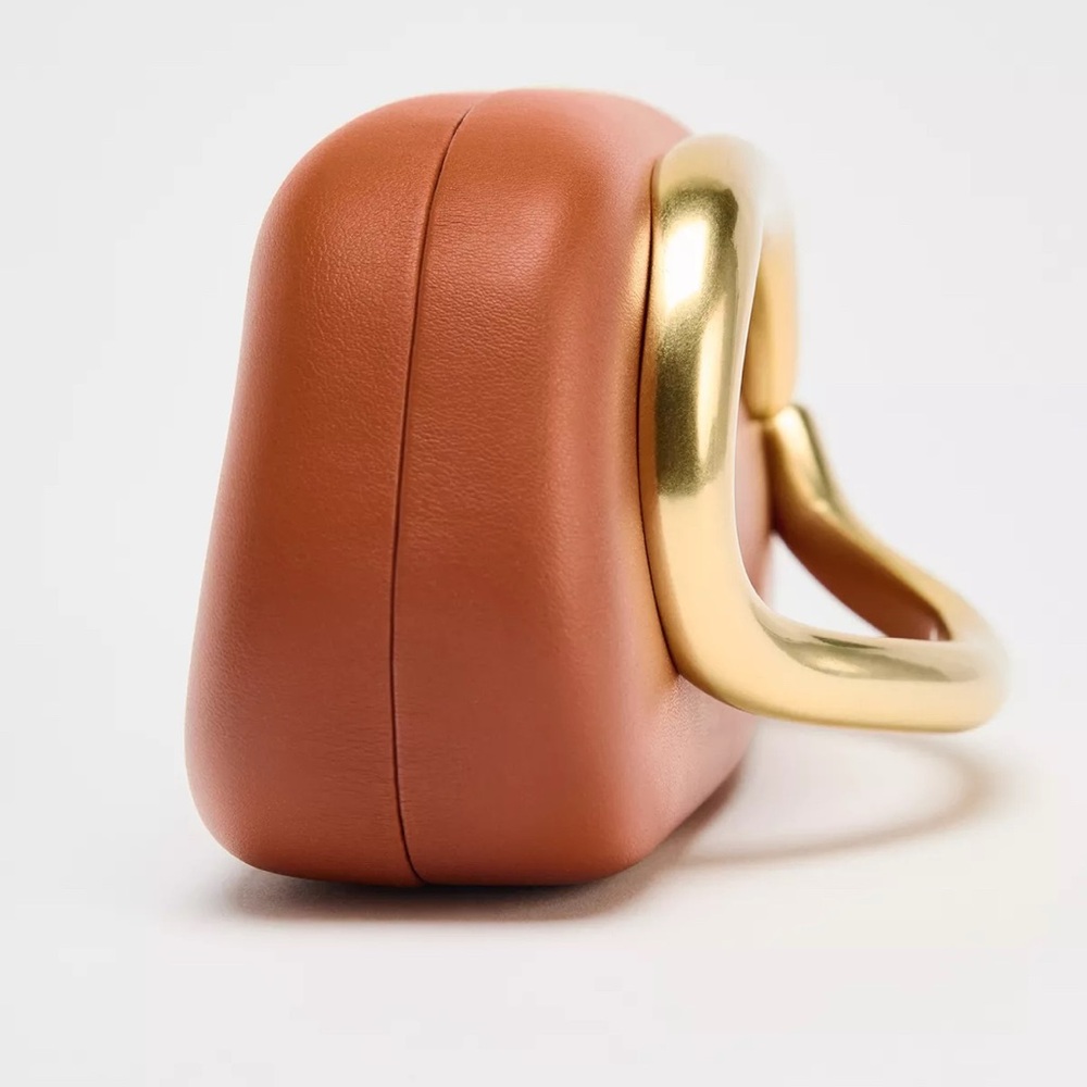 Zara Orange Gold Brassel Clutch - Picture 5 of 14